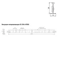 Подвесная система Албес T-15/38 Prim рейка несущая высота профиля 38мм, длинна 3700мм, белый