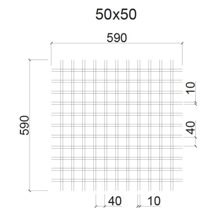 Грильято ячейка 50х50, высота 50 мм, ширина 10 мм, черный