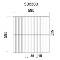 Грильято GL-15 Жалюзи ячейка 50x300, высота 37 мм, ширина 15 мм, белый оцинк