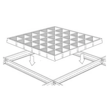 Грильято GL-15 ячейка 60x60, высота 47 мм, ширина 15 мм, металлик