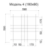 Грильято Нестандартная ячейка Модель 4 ячейка 180х60мм, белый матовый, высота 50 мм, ширина 10 мм