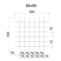 Грильято ячейка 86x86, высота 30 мм, ширина 5 мм, белый матовый