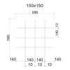 Грильято ячейка 150x150, высота 50 мм, ширина 10 мм, белый матовый