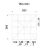 Грильято D15 Диагональное 150x150, черный, высота 37 мм, ширина 15 мм