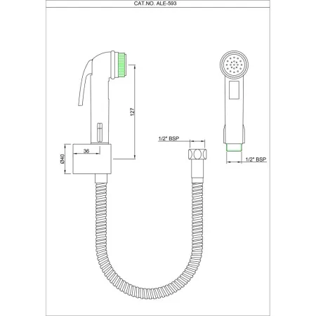 Лейка для гигиенического душа Essco ALE-CHR-593 Хром