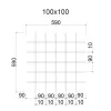 Грильято ячейка 100x100, высота 30 мм, ширина 5 мм, белый матовый