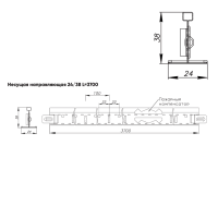 Подвесная система Албес T-24 Click Prim рейка несущая высота профиля 38мм, длина 3700мм, белый матовый