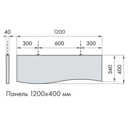 Армстронг OPTIMA Baffle CURVES Прямоугольный 1200x400мм, белый