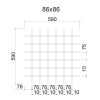 Грильято ячейка 86x86, высота 50 мм, ширина 10 мм, супер-хром
