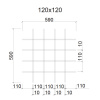 Грильято ячейка 120x120, высота 50 мм, ширина 10 мм, металлик